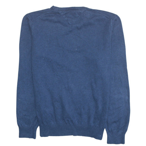 Tommy Hilfiger Men's Blue Cotton Crew Neck Pullover Jumper L