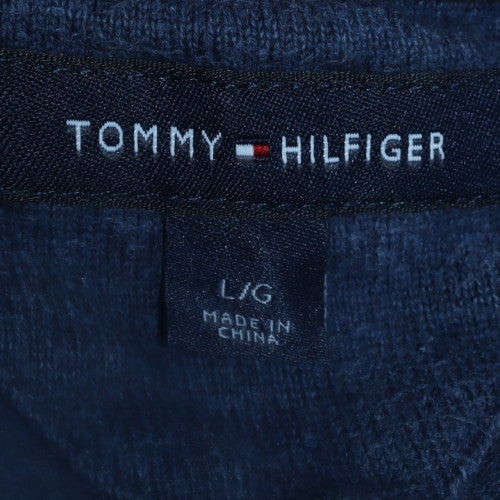 Tommy Hilfiger Men's Blue Cotton Crew Neck Pullover Jumper L