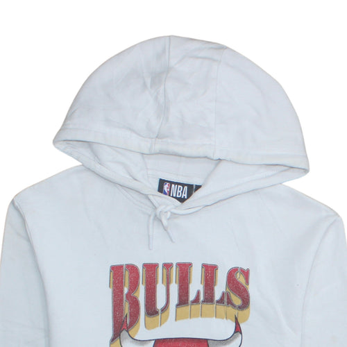 NBA Men’s White Chicago Bulls Pullover Hoodie Small Graphic Fleece
