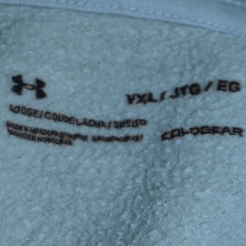 Under Armour Boys Grey ColdGear Hoodie VXL Pullover Fleece Sweatshirt