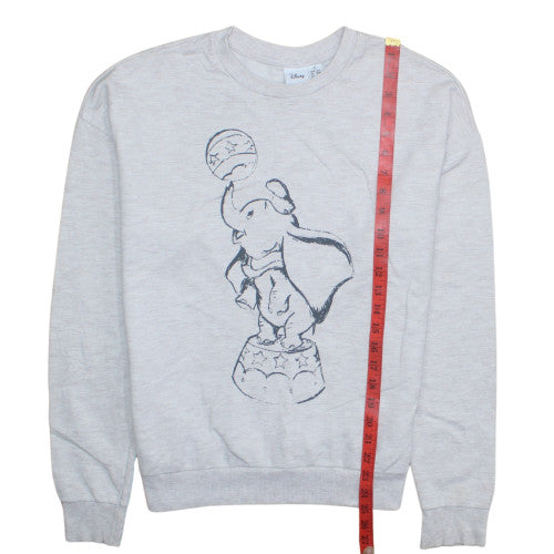 Disney Women Grey Dumbo Sweatshirt Small Crew Neck Pullover
