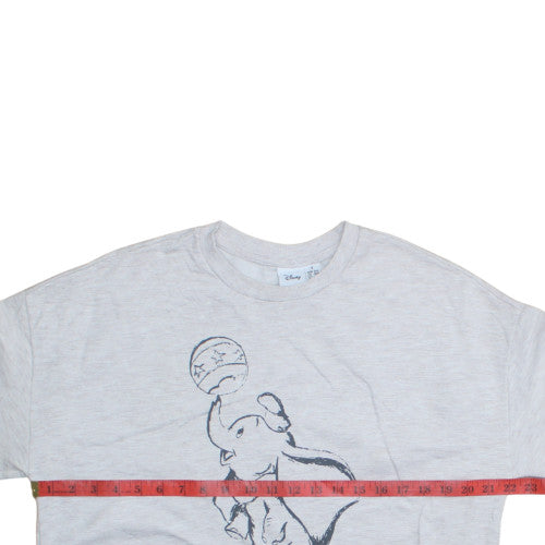 Disney Women Grey Dumbo Sweatshirt Small Crew Neck Pullover