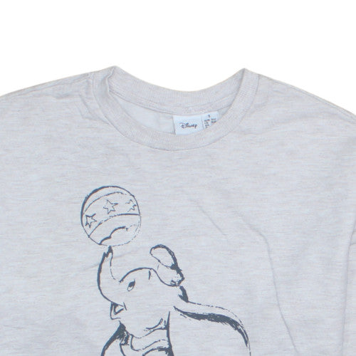 Disney Women Grey Dumbo Sweatshirt Small Crew Neck Pullover