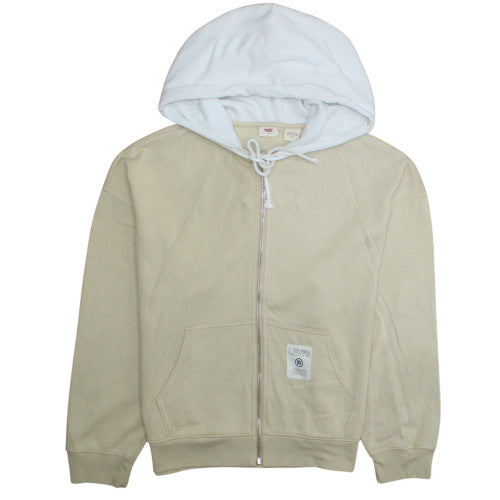 Levi's Womens Beige & White Full Zip Hoodie Size S