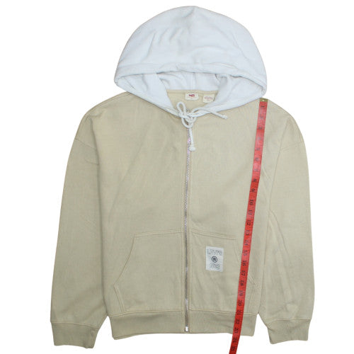 Levi's Womens Beige & White Full Zip Hoodie Size S