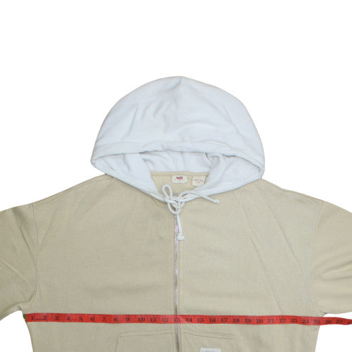 Levi's Womens Beige & White Full Zip Hoodie Size S