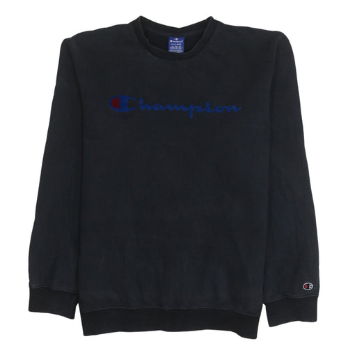 Champion Men's Black XL Pullover Sweatshirt Crew Neck Logo Cotton