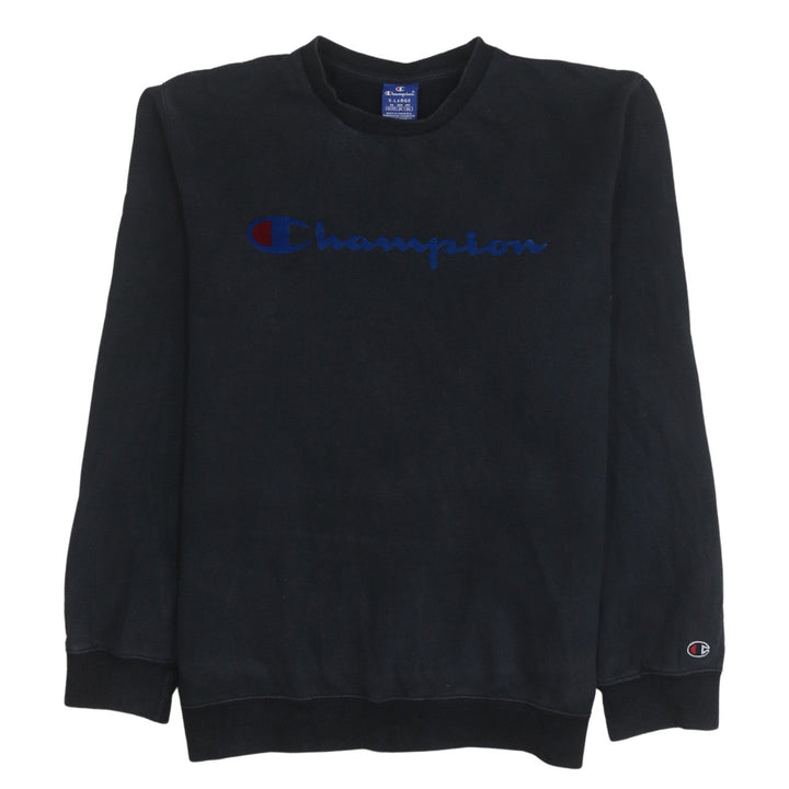 Champion Men's Black XL Pullover Sweatshirt Crew Neck Logo Cotton