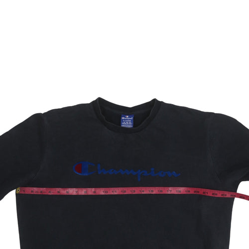 Champion Men's Black XL Pullover Sweatshirt Crew Neck Logo Cotton