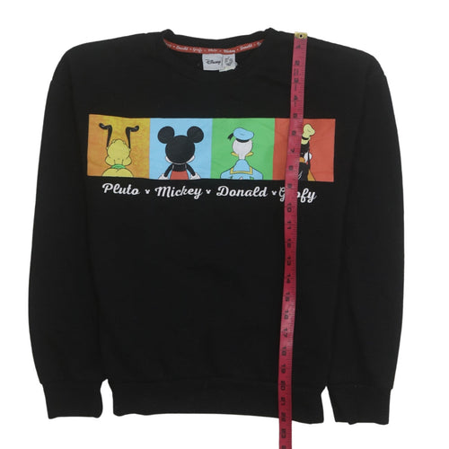 Disney Women Black Mickey Donald Goofy Sweatshirt Size S 10/12