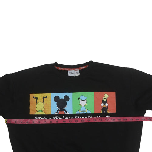 Disney Women Black Mickey Donald Goofy Sweatshirt Size S 10/12