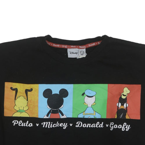 Disney Women Black Mickey Donald Goofy Sweatshirt Size S 10/12