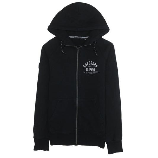 Superdry Men's Black XS Full Zip Hoodie Surplus NY Graphic