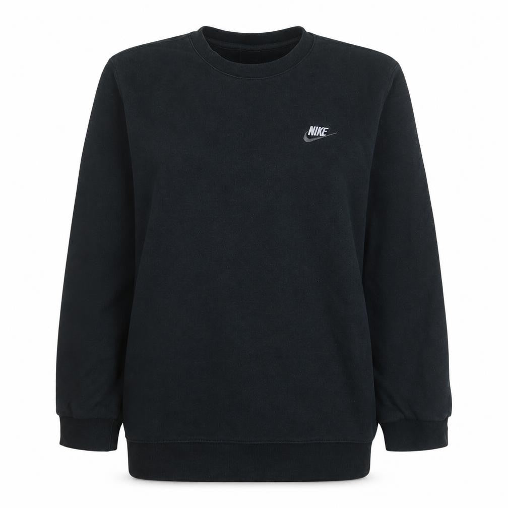 Front view of Nike Women's Black Small Pullover Crew Neck Sweatshirt