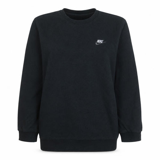 Front view of Nike Women's Black Small Pullover Crew Neck Sweatshirt