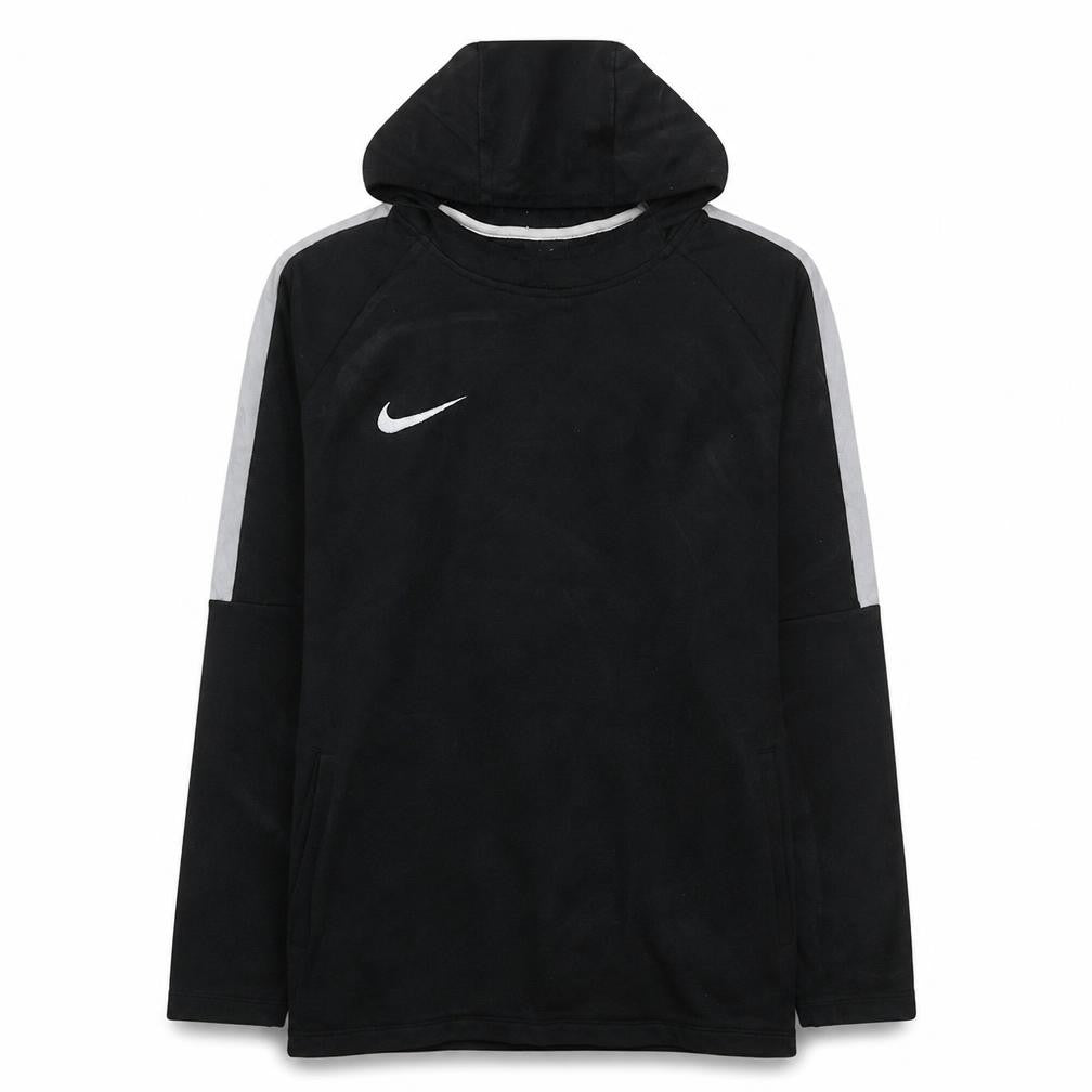 Front view of Nike Men's Black Dri-FIT Pullover Hoodie, size M, Sportswear
