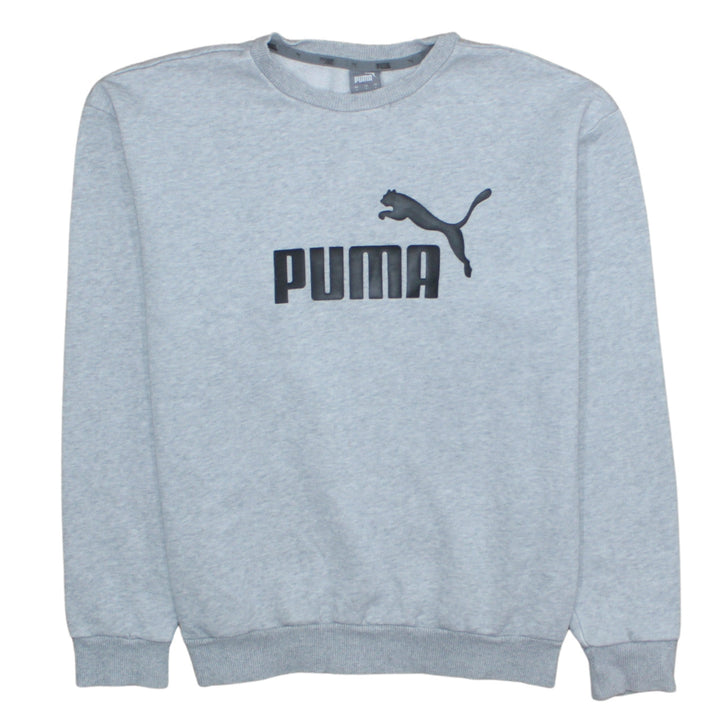 Puma Men's Grey Crew Neck Logo Sweatshirt Size S
