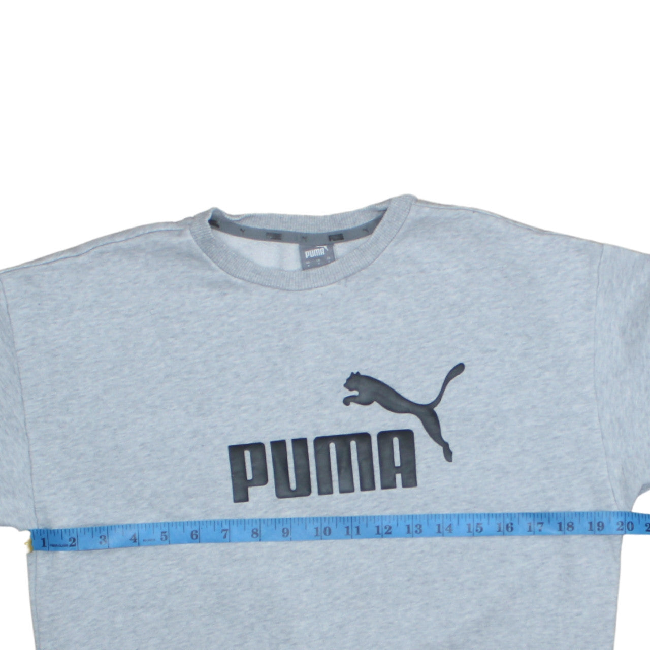 Puma Men's Grey Crew Neck Logo Sweatshirt Size S
