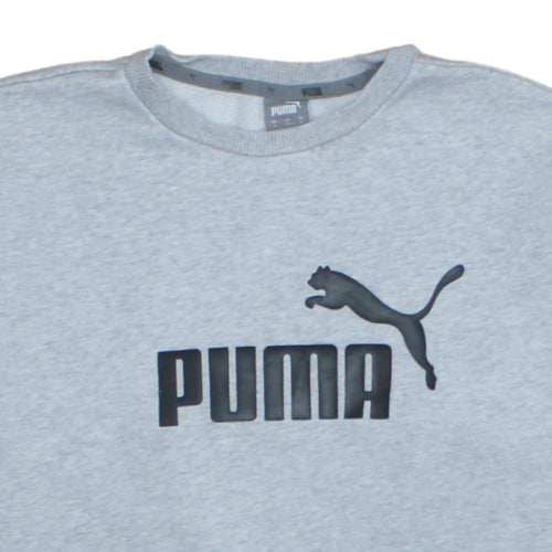 Puma Men's Grey Crew Neck Logo Sweatshirt Size S