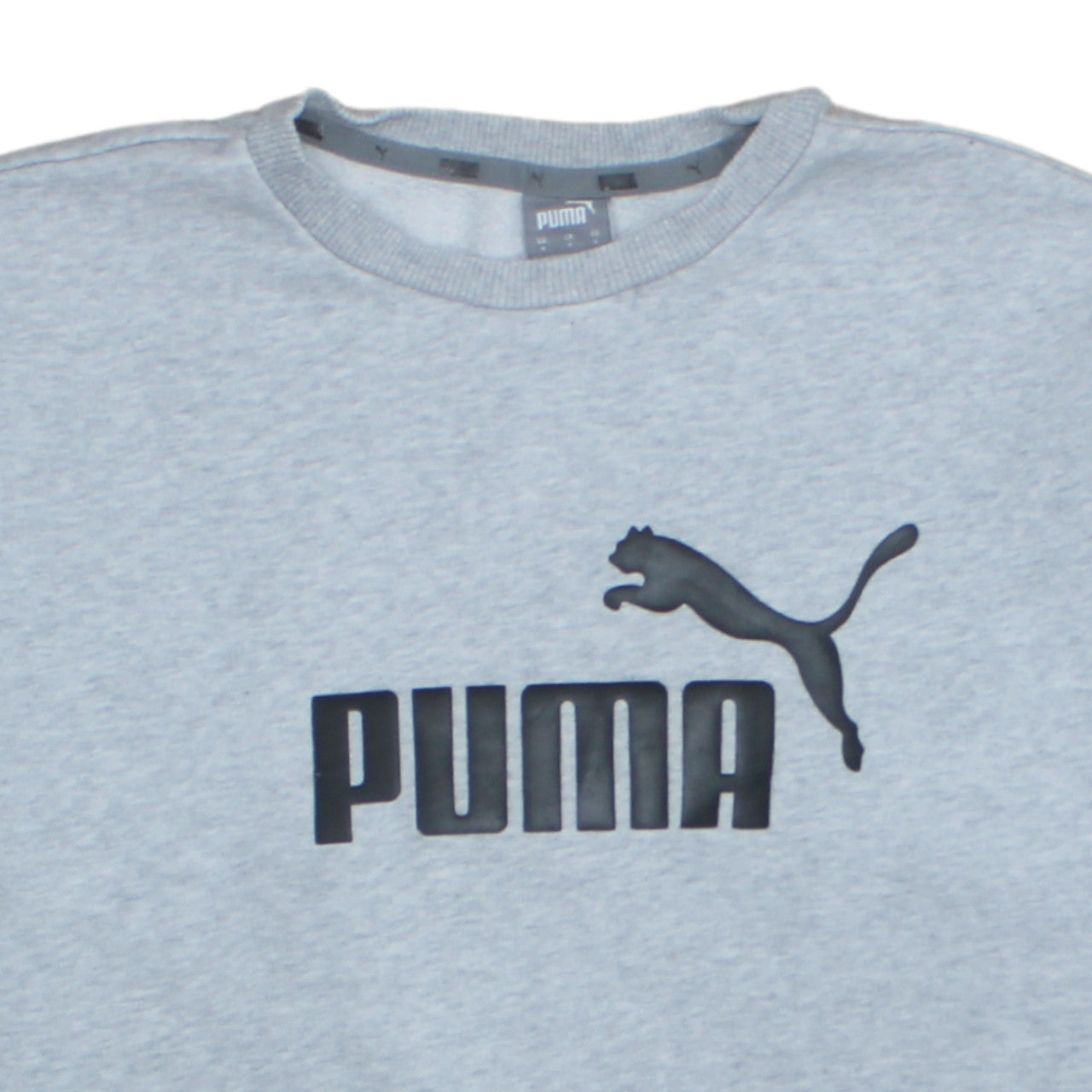 Puma Men's Grey Crew Neck Logo Sweatshirt Size S