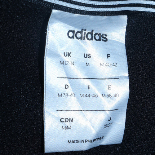 Adidas Women Black Crew Neck Long Sleeve Pullover Sweatshirt Size 12-14