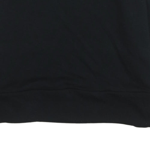 Adidas Women Black Crew Neck Long Sleeve Pullover Sweatshirt Size 12-14
