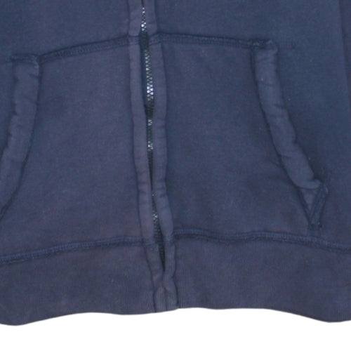 Hollister Men Blue Full Zip Hoodie M Logo Fleece Sweatshirt