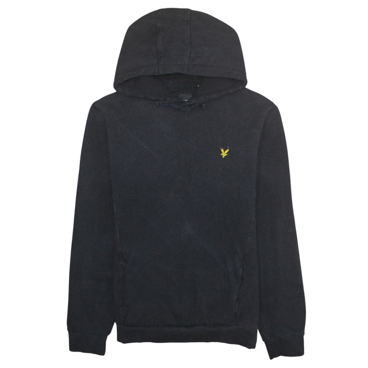 Lyle & Scott Mens Black Cotton Pullover Hoodie Size L Regular Fit