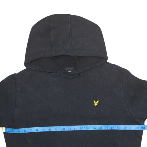 Lyle & Scott Mens Black Cotton Pullover Hoodie Size L Regular Fit