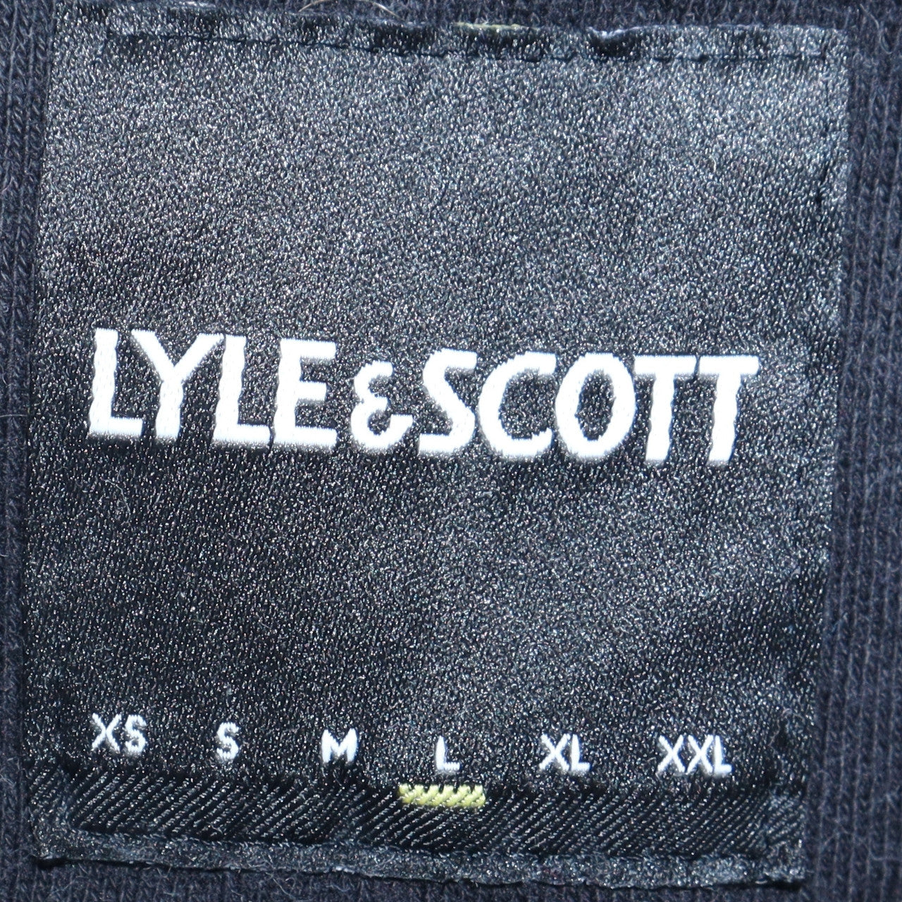 Lyle & Scott Mens Black Cotton Pullover Hoodie Size L Regular Fit