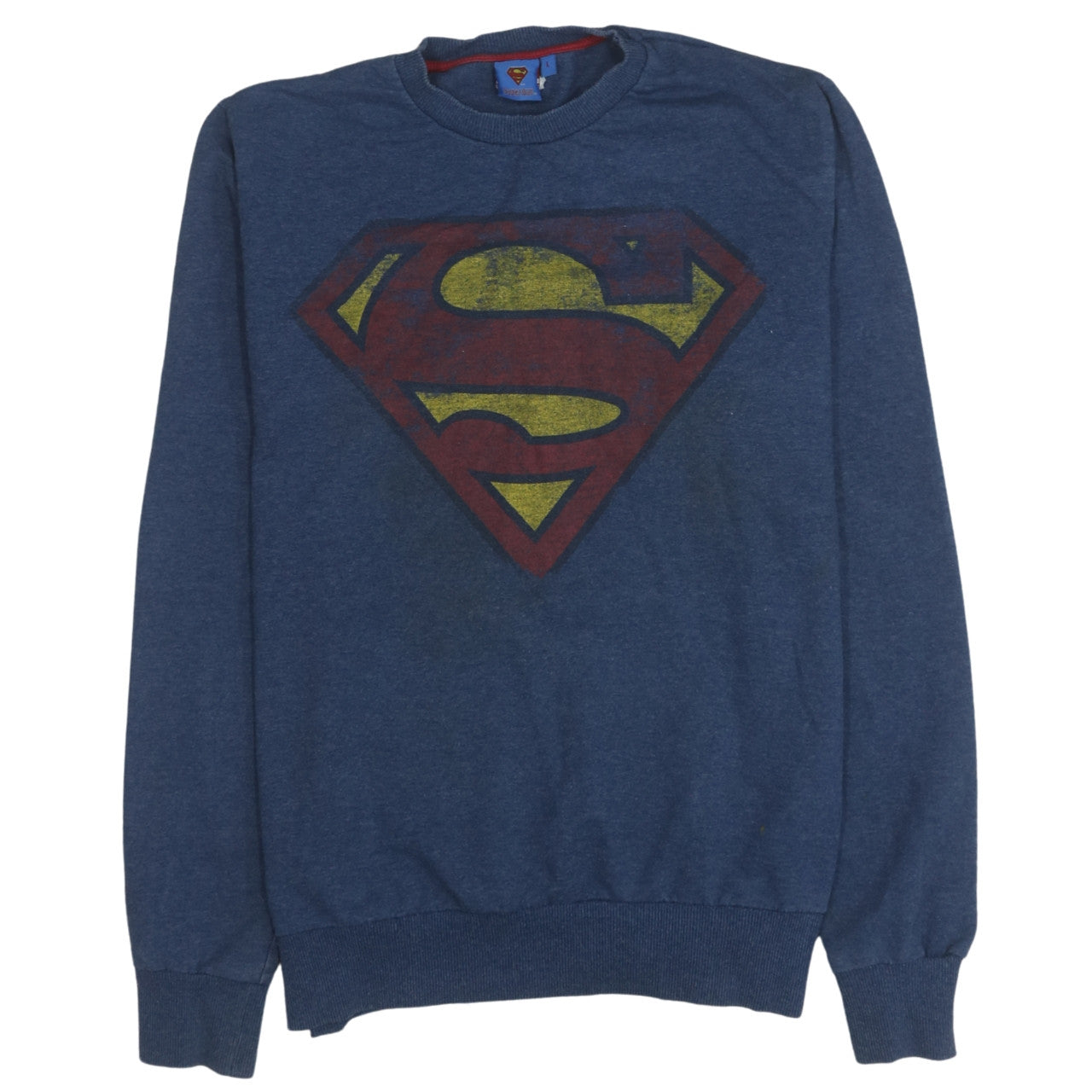 Superman Men's Blue Logo Pullover Sweatshirt Size L