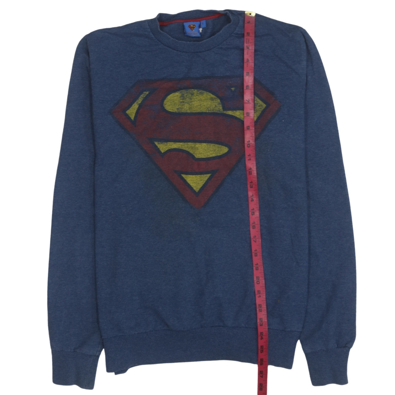 Superman Men's Blue Logo Pullover Sweatshirt Size L