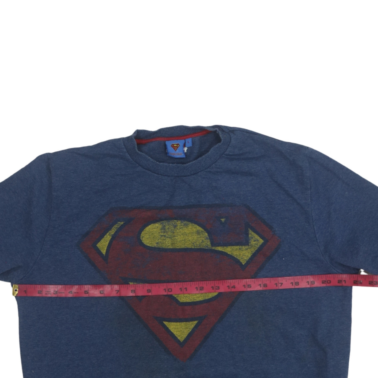 Superman Men's Blue Logo Pullover Sweatshirt Size L