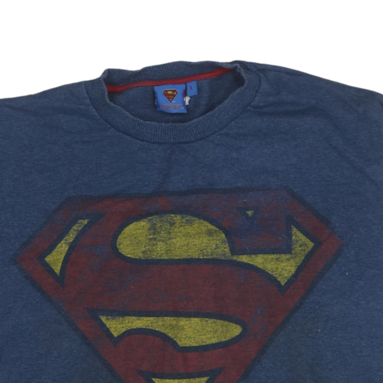 Superman Men's Blue Logo Pullover Sweatshirt Size L