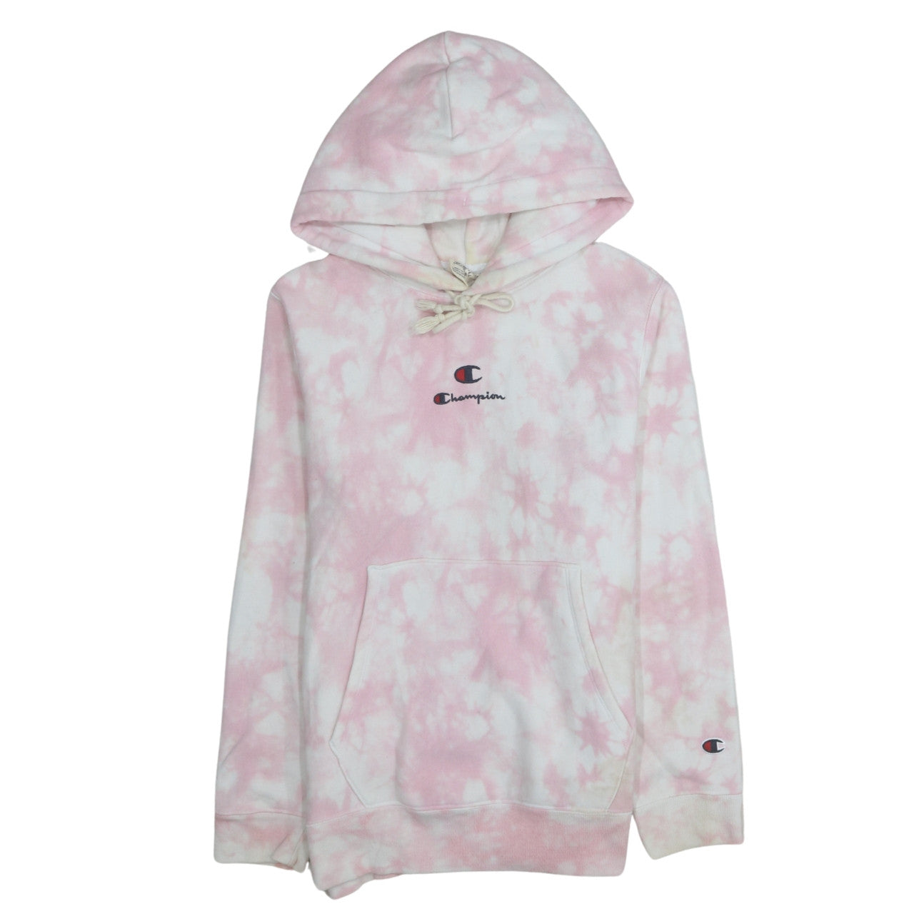 Champion Womens Pink Tie Dye Pullover Hoodie XS Cotton Blend
