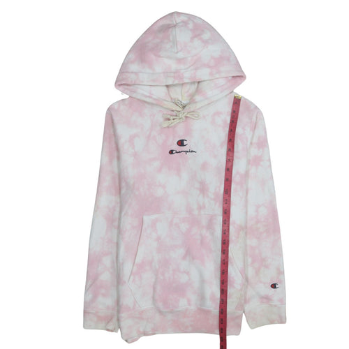 Champion Womens Pink Tie Dye Pullover Hoodie XS Cotton Blend