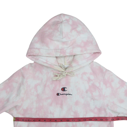 Champion Womens Pink Tie Dye Pullover Hoodie XS Cotton Blend