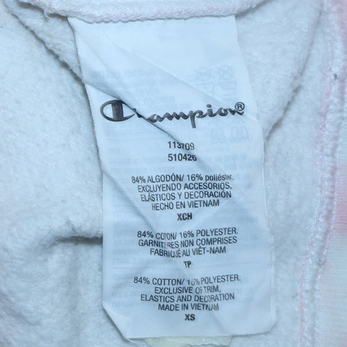 Champion Womens Pink Tie Dye Pullover Hoodie XS Cotton Blend