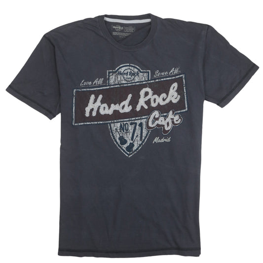 Hard Rock Cafe Madrid Men's Black Cotton Graphic T-Shirt L