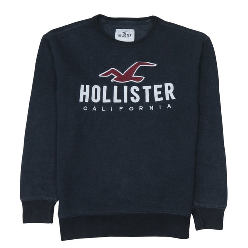 Hollister Men's Black Crew Neck Pullover Sweatshirt M