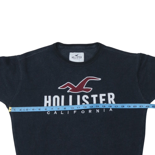 Hollister Men's Black Crew Neck Pullover Sweatshirt M