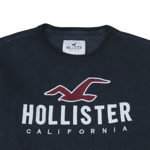 Hollister Men's Black Crew Neck Pullover Sweatshirt M