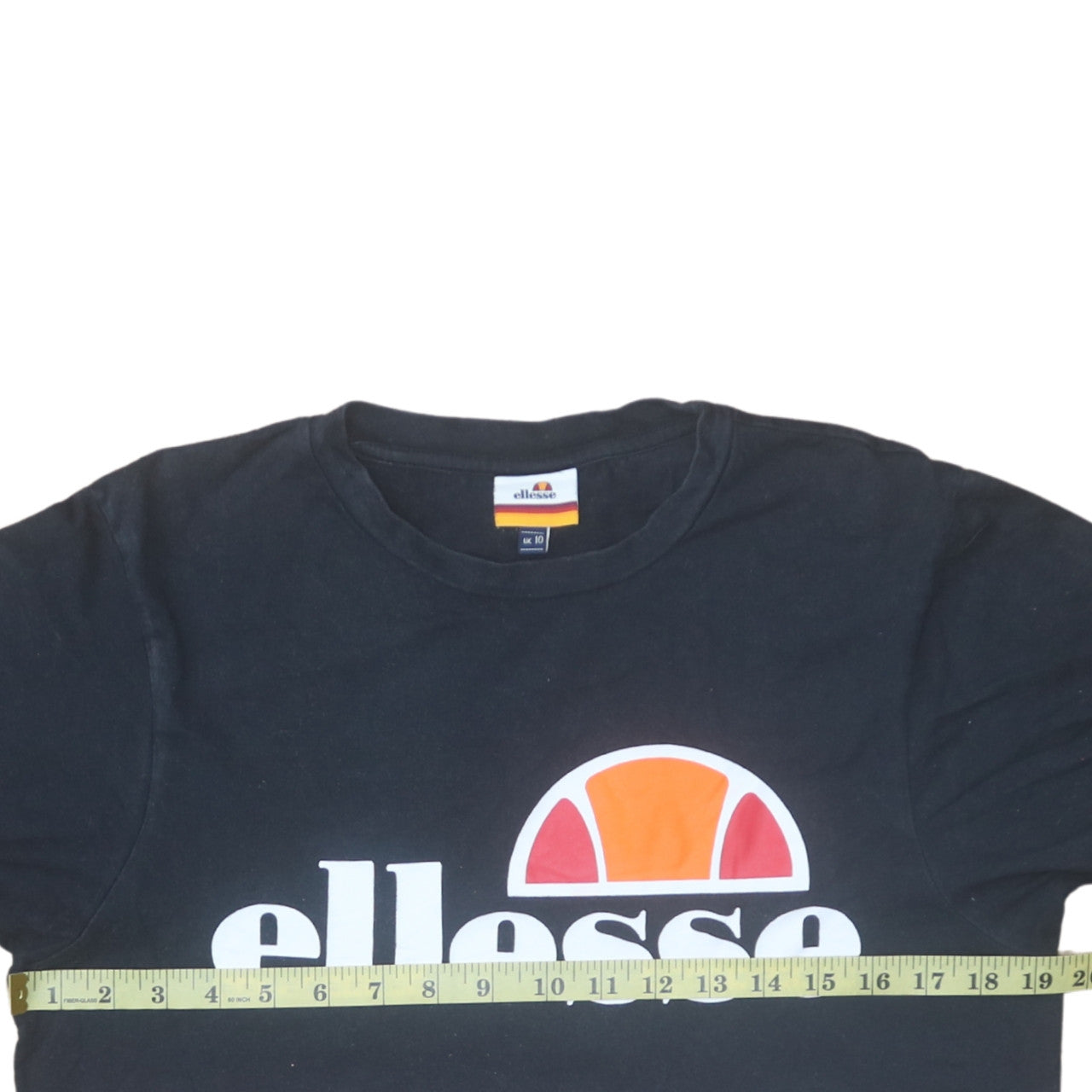 Ellesse Womens Black Colourblock Logo T-Shirt Size 10