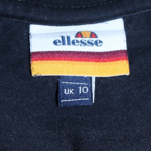 Ellesse Womens Black Colourblock Logo T-Shirt Size 10