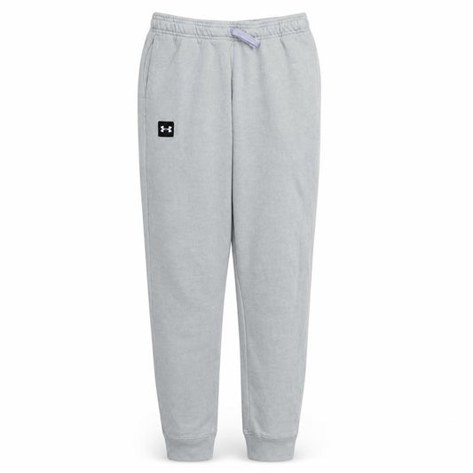 Front view of Under Armour boys’ grey jogger sweatpants 13 years fleece activewear