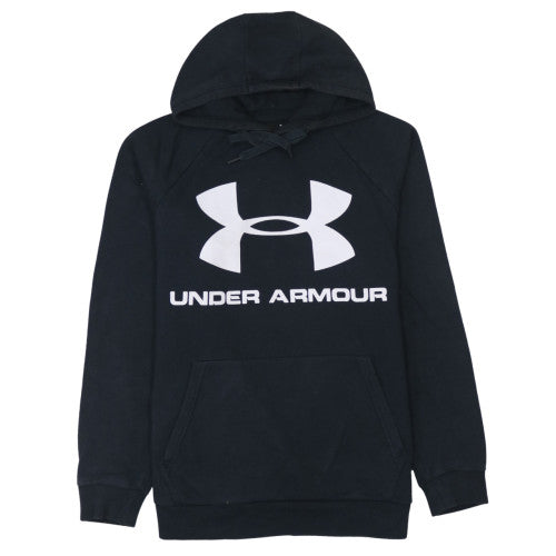 Under Armour Men’s Black Pullover Hoodie Medium Fleece Logo Sweatshirt