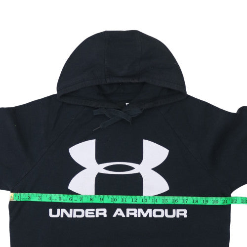 Under Armour Men’s Black Pullover Hoodie Medium Fleece Logo Sweatshirt