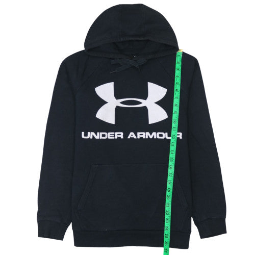 Under Armour Men’s Black Pullover Hoodie Medium Fleece Logo Sweatshirt