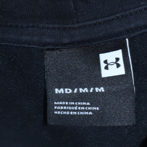 Under Armour Men’s Black Pullover Hoodie Medium Fleece Logo Sweatshirt