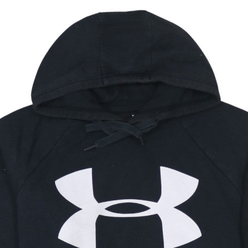 Under Armour Men’s Black Pullover Hoodie Medium Fleece Logo Sweatshirt